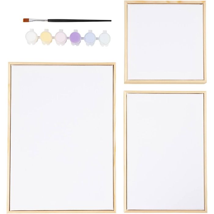 Stretched Canvas Mix, pastel colours, 1 pack