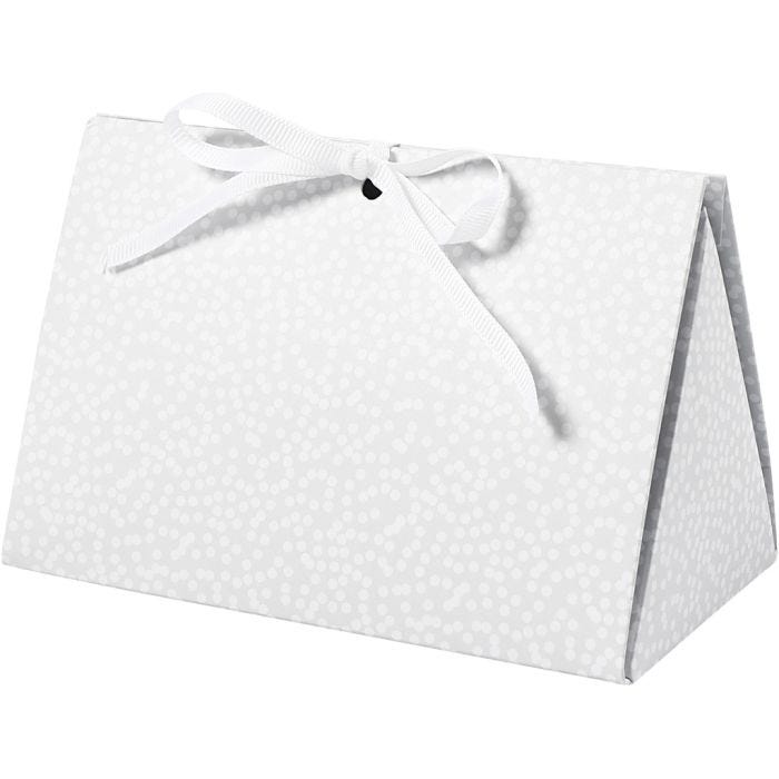Folding gift box, dots, size 15x7x8 cm, 250 g, grey, 3 pc/ 1 pack