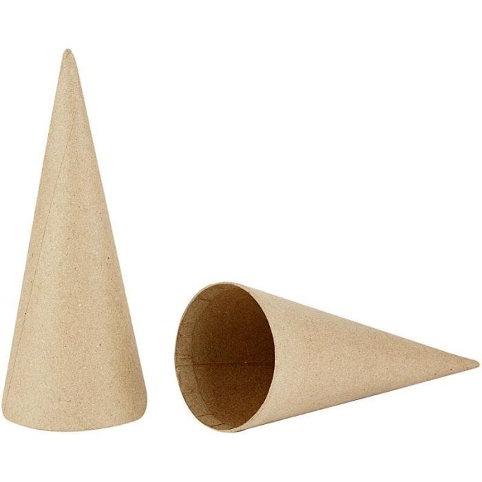 Cone, H: 20 cm, dia. 8 cm, 5 pc/ 1 pack