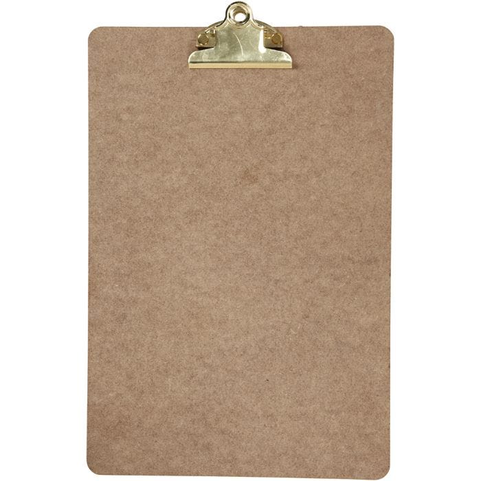 Clipboard, A4, size 23x34x0,3 cm, brass, 1 pc