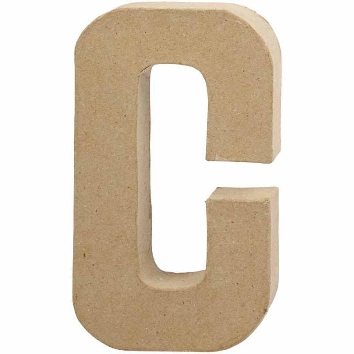 Letter, C, H: 20,5 cm, W: 11,5 cm, thickness 2,5 cm, 1 pc