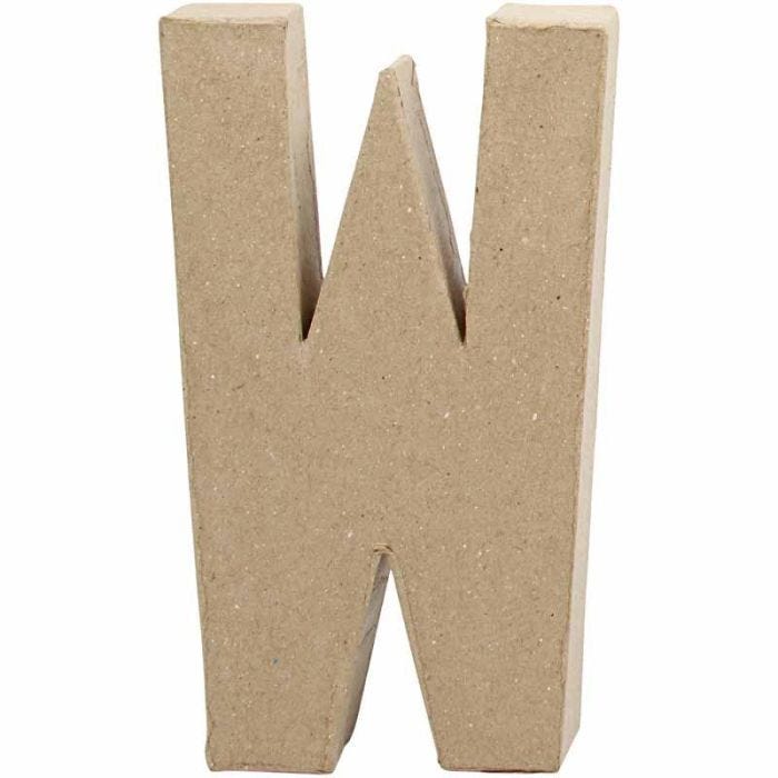 Letter, W, H: 20,3 cm, W: 11,4 cm, thickness 2,5 cm, 1 pc