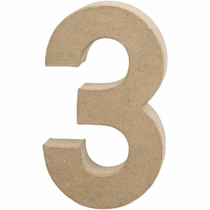 Number, 3, H: 20,2 cm, W: 11,8 cm, thickness 2,5 cm, 1 pc