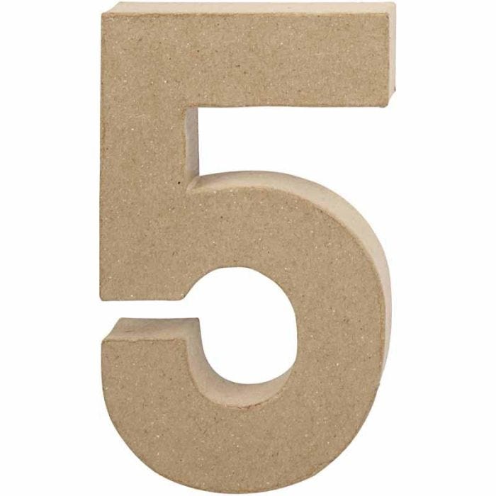Number, 5, H: 19,7 cm, W: 11,5 cm, thickness 2,6 cm, 1 pc