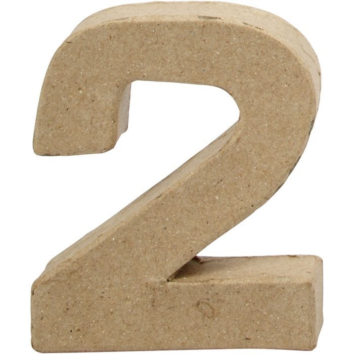 Number, 2, H: 10 cm, W: 8,3 cm, thickness 1,7 cm, 1 pc