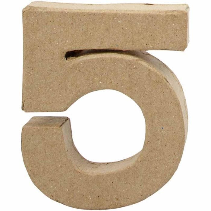 Number, 5, H: 10 cm, W: 8,5 cm, thickness 1,7 cm, 1 pc