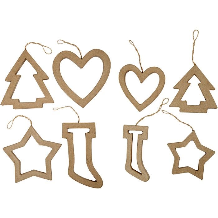 Christmas Ornaments, H: 9+12 cm, 24pc/ 1 pack