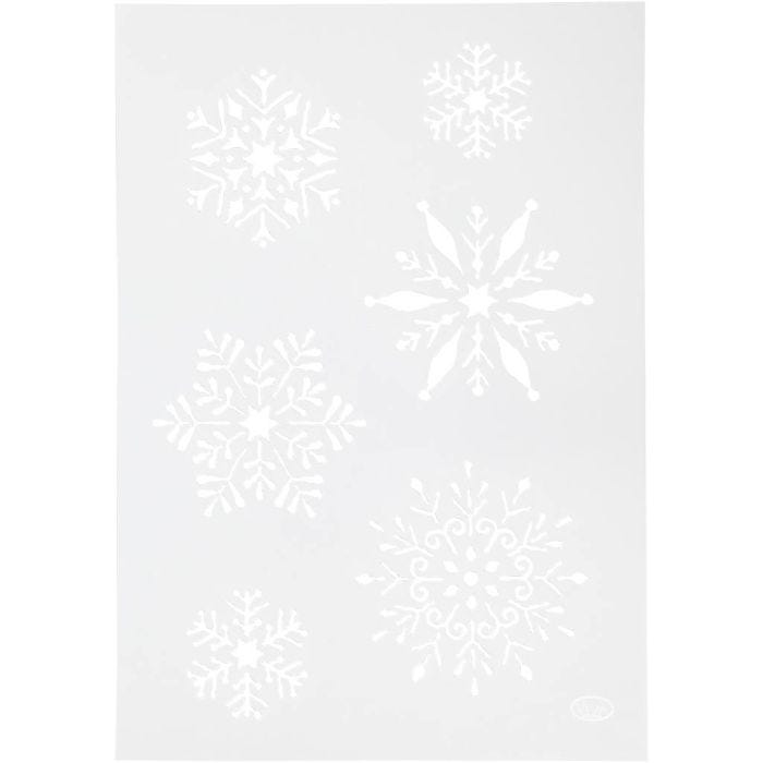 Stencil , snow flake, A4, sheet 210x297 mm, 1 pc