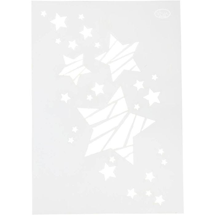 Stencil , stars, A4, sheet 210x297 mm, 1 pc