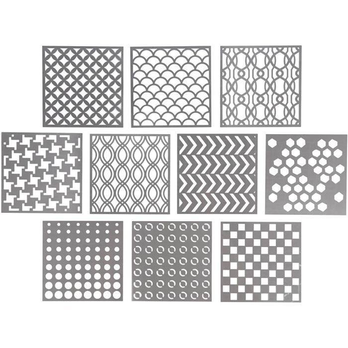 Stencil, size 15x15 cm, thickness 0,31 mm, 10 sheet/ 1 pack