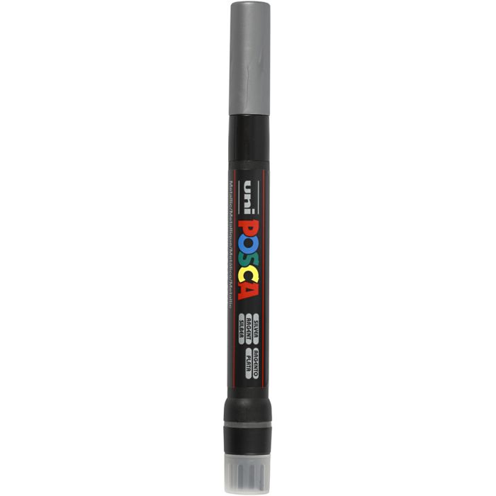 Posca Marker, PCF350, line 1-10 mm, brush, silver, 1 pc