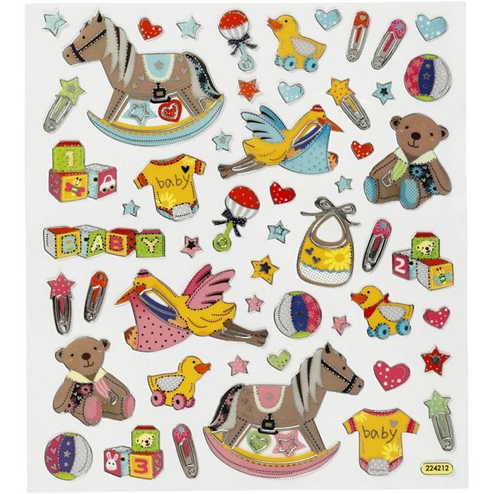 Stickers, baby, sheet 15x16,5 cm, 1 sheet