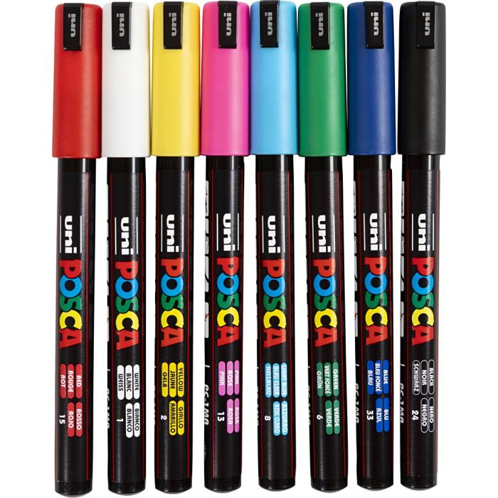 Posca Marker, no. PC-1MR, line 0,7 mm, extra-fine, 8 pc/ 1 pc