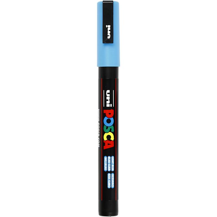Posca Marker, no. PC-3M, line 0,9-1,3 mm, fine, light blue, 1 pc