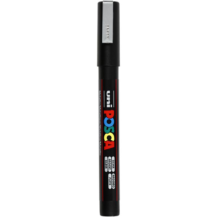 Posca Marker, PC-3M, line 0,9-1,3 mm, fine, silver, 1 pc