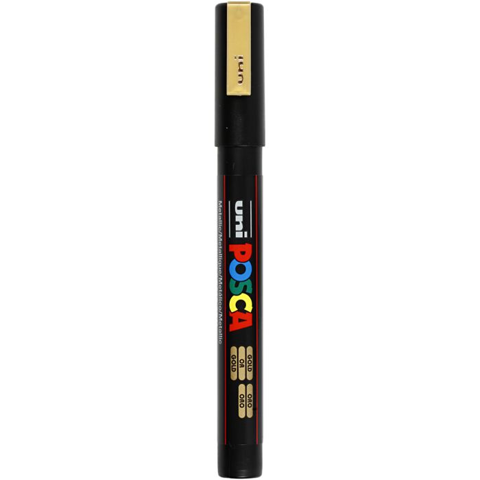 Posca Marker, PC-3M, line 0,9-1,3 mm, fine, gold, 1 pc