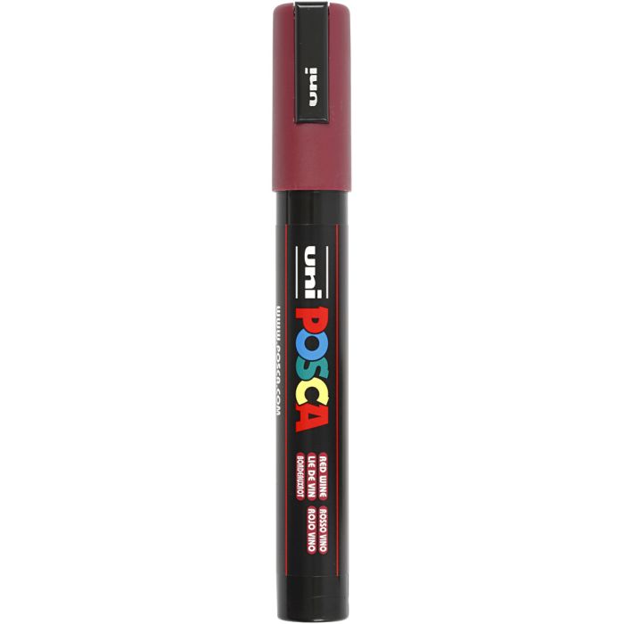 Posca Marker, PC-5M, line 2,5 mm, medium, red wine, 1 pc