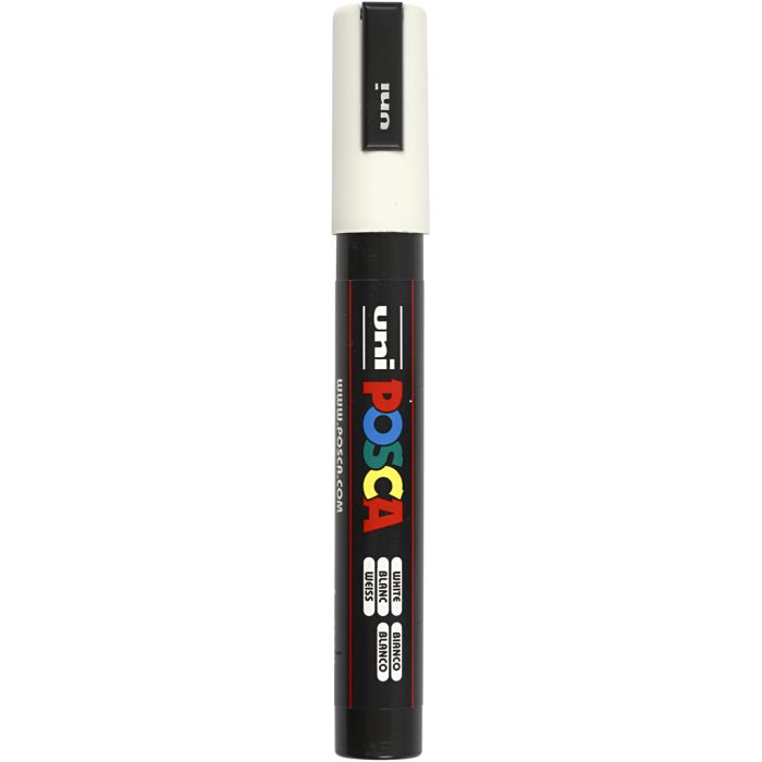 Posca Marker, no. PC-5M, line 2,5 mm, medium, white, 1 pc