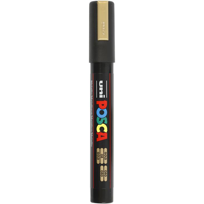 Posca Marker, no. PC-5M, line 2,5 mm, medium, gold, 1 pc