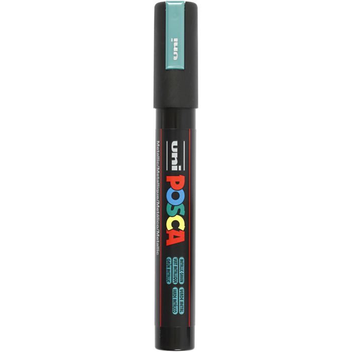 Posca Marker, PC-5M, line 2,5 mm, medium, metallic green, 1 pc