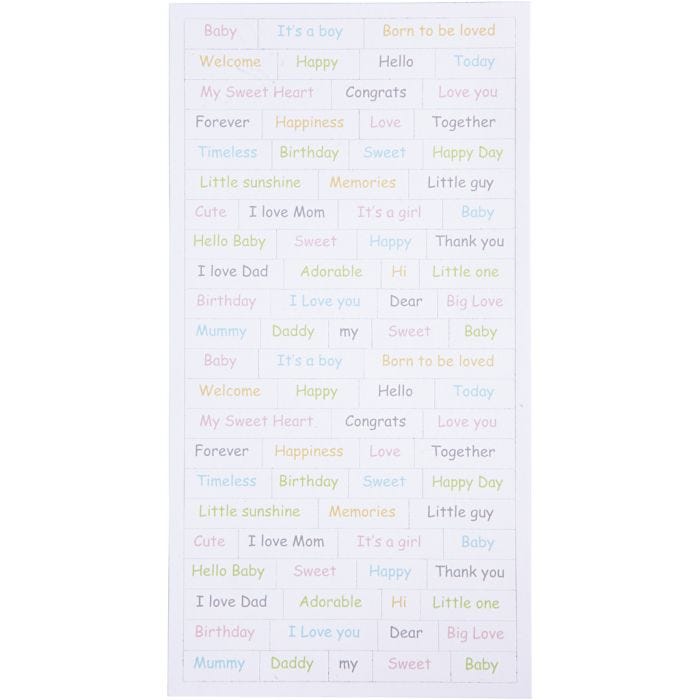 Stickers - Baby, baby, sheet 12x23 cm, 2x84pc/ 1 pack