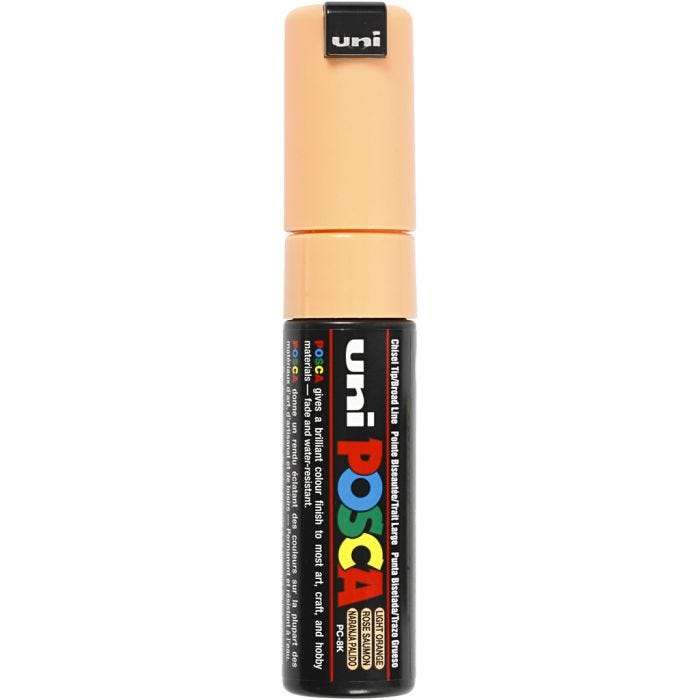 Posca Marker, no. PC-8K, line 8 mm, broad, pale orange, 1 pc