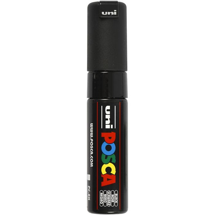 Posca Marker, no. PC-8K, line 8 mm, broad, black, 1 pc