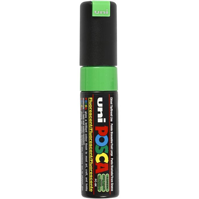 Posca Marker, PC-8K, line 8 mm, broad, fluo green, 1 pc