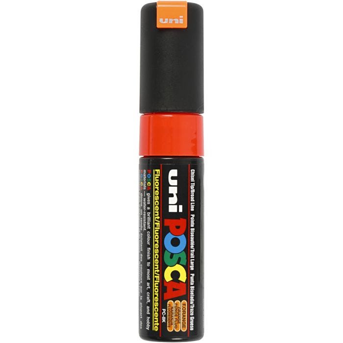 Posca Marker, PC-8K, line 8 mm, broad, fluo orange, 1 pc