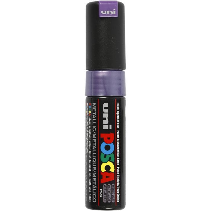 Posca Marker, no. PC-8K, line 8 mm, broad, metallic violet, 1 pc