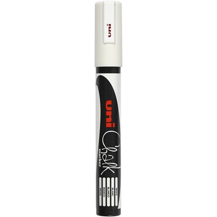 Chalk Pen, line 1,8-2,5 mm, white, 1 pc