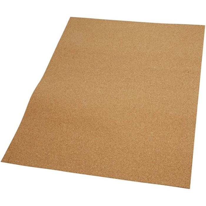 Cork Sheets, size 35x45 cm, thickness 2 mm, 4pc/ 1 pack