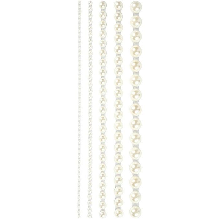 Half Pearls, size 2-8 mm, white, 140pc/ 1 pack