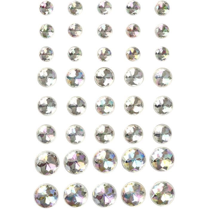 Rhinestones, size 6+8+10 mm, crystal, 40pc/ 1 pack