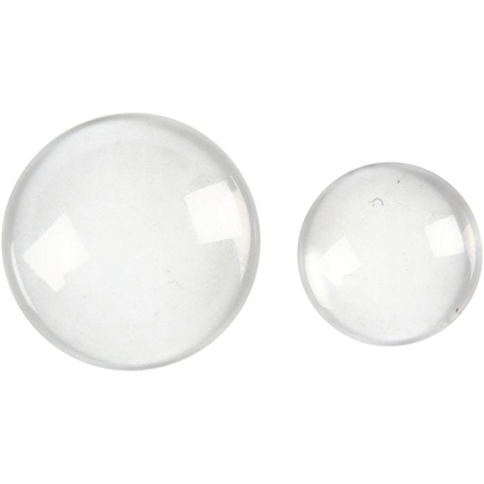 Cabochons , dia. 18+25 mm, 8 pc/ 1 pack