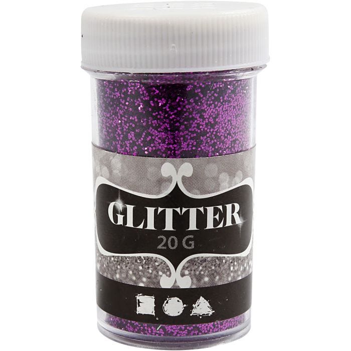 Glitter, purple, 20 g/ 1 tub