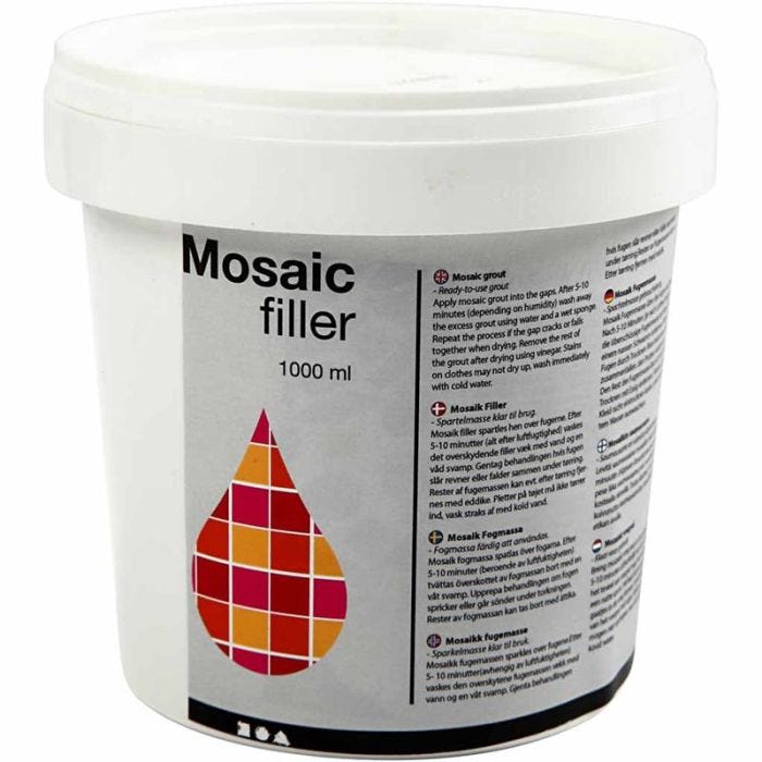 Mosaic Tile Grout, white, 1000ml/ 1 bucket
