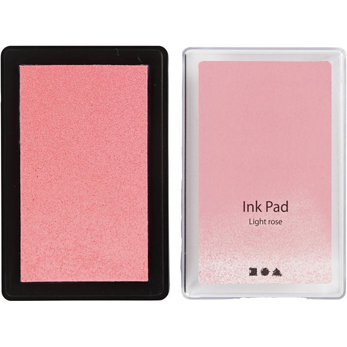 Ink Pad, H: 2 cm, size 9x6 cm, light rose, 1 pc