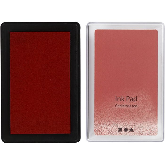 Ink Pad, H: 2 cm, size 9x6 cm, christmas red, 1 pc