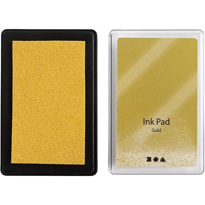 Ink Pad, H: 2 cm, size 9x6 cm, gold, 1 pc