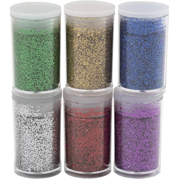 Bio Sparkles, assorted colours, 6x7 ml/ 1 pack