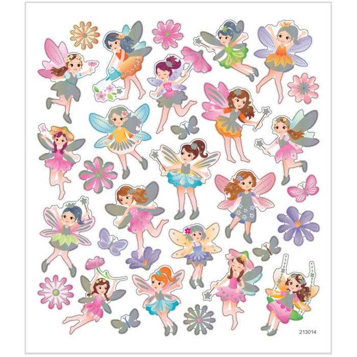 Stickers, fairy, sheet 15x16,5 cm, 1 sheet