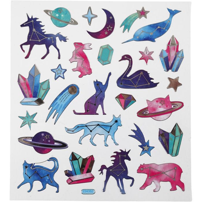 Stickers, Star maps, sheet 15x16,5 cm, 1 sheet