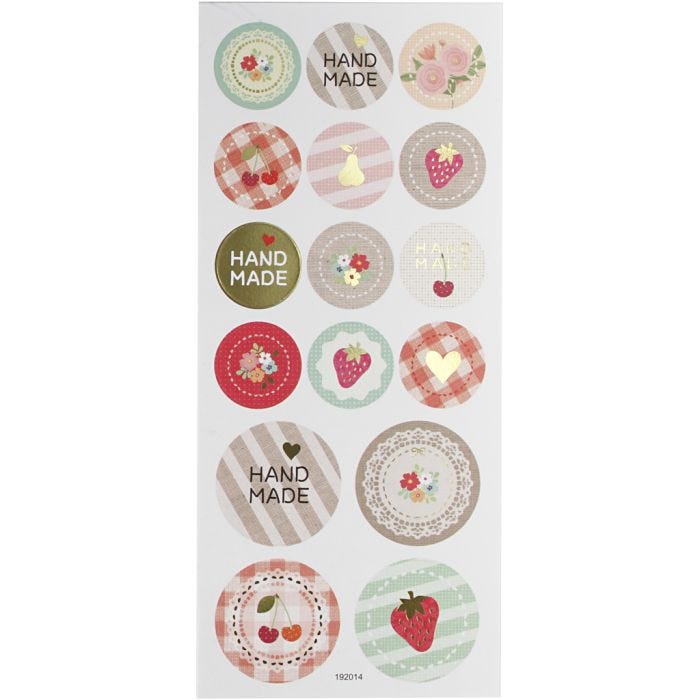 Stickers, handmade, sheet 10x23 cm, 1 sheet