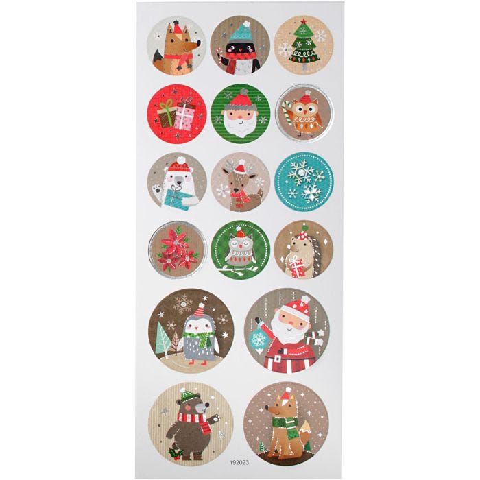 Stickers, christmas, sheet 10x23 cm, 1 sheet