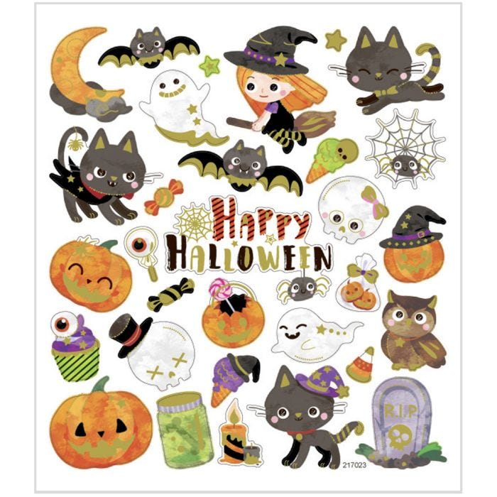 Stickers, halloween, sheet 15x16,5 cm, 1 sheet