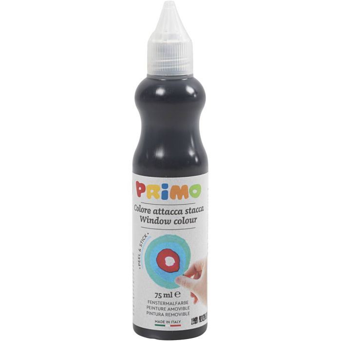 Window Paint, D. 3,2 cm, black, 75 ml/ 1 bottle