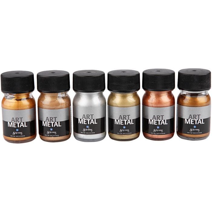 Craft Paint Metallic, 5102, 5104, 5106, 5108, 5109, 5110, metallic colours, 6x30ml/ 1 pack