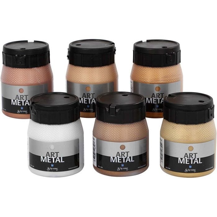 Craft Paint Metallic, 5102, 5104, 5106, 5108, 5109, 5110, metallic colours, 6x250ml/ 1 pack