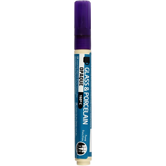 Glass and porcelain marker, line 2-4 mm, opaque, purple, 1 pc